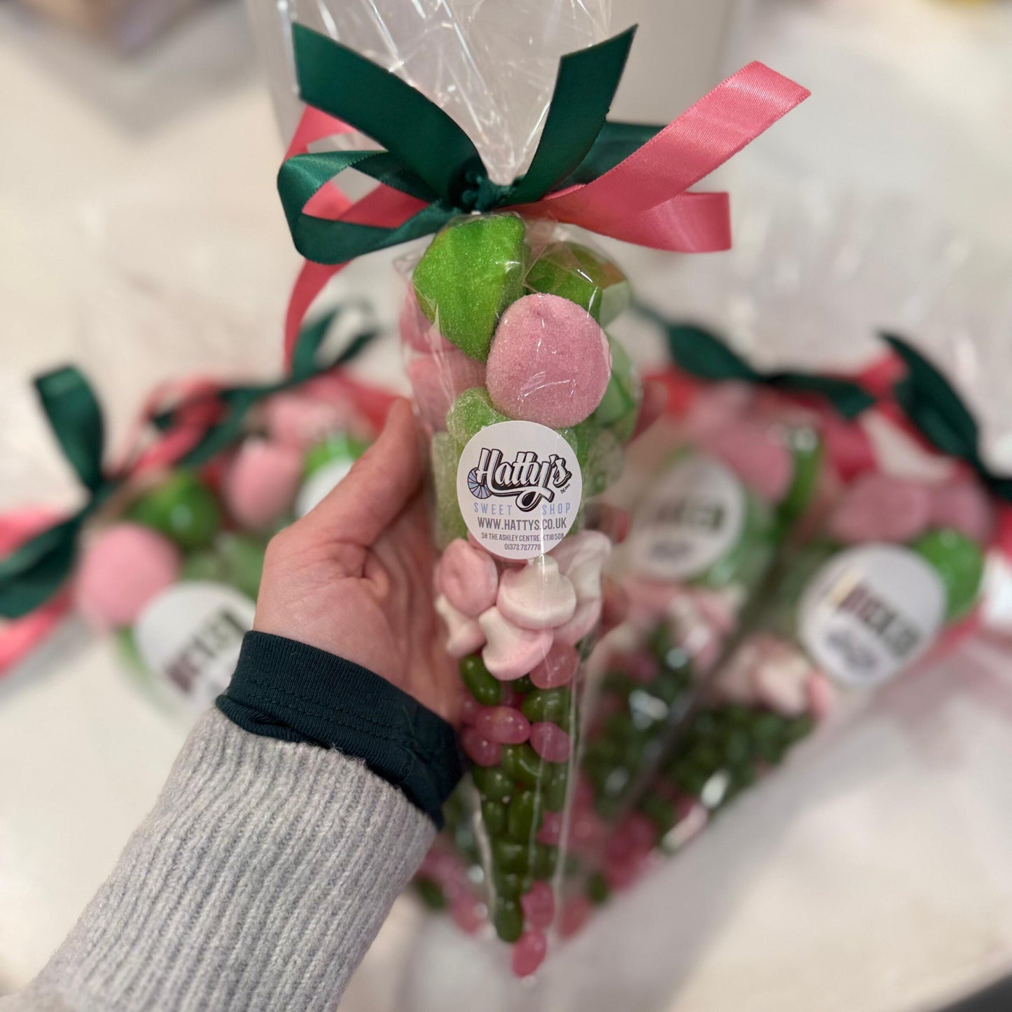 Pink &amp; Green Sweet Cones image 0