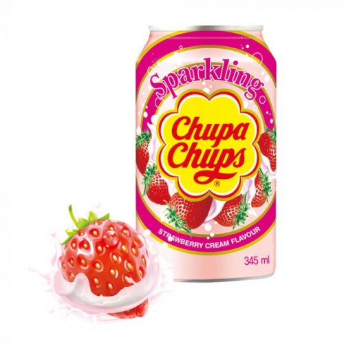 Chupa Chups Sparkling Strawberry Cream Drink image 0