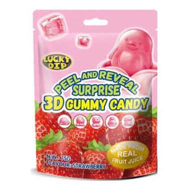 3D Strawberry Surprise Peel &amp; Reveal Gummies 75g image 0