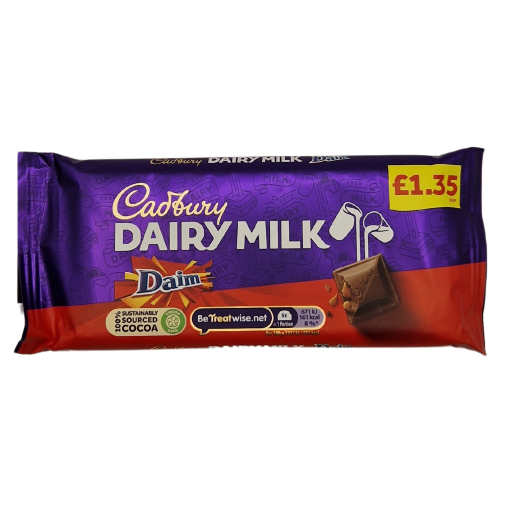 Cadbury Daim Dairy Milk Chocolate Bar Hatty's Sweet Shop